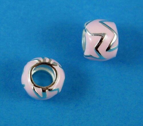 Pink/Silver Zigzag Sliding Charm (£1.95 each)