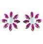 Enamel & Pearl Flower Stud Earrings (50p Each)