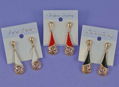 Assorted Enamel Drop Earrings (60p Each)