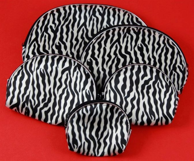 Zebra Print Make-Up Bag Set (£1.25 Per Set)