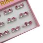 Boxed Diamante Pink Rings