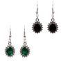 Rhodium colour plated pierced drop earrings with genuine Crystal stones.