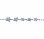Rhodium plated sterling Silver star design bracelet with Clear cubic zirconia stones.

