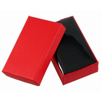 Red card box with Black flock coated foam inner and Clear acetate inner cover.
Suitable for pendants and drop earrings.
Outer edge of box measures approximately 8cm x 5cm x 2.5cm.
Pack of 24.

*Pendant not included.