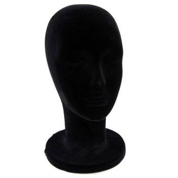 Black Polystyrene & Velvet Display Head 