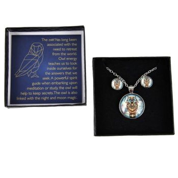 Owl Pendant & Stud Earring Set Gift Offer (£1.50 Each)