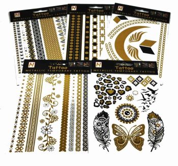 Assorted Metallic Temporary Tattoos (70p per Card)