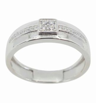 Silver Clear CZ Gents Ring (£17.50 Each)
