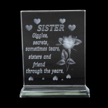 Glass Plaque With Sentimental Message