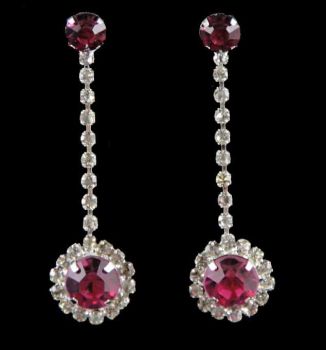 Diamante Clip-On Drop Earrings (£1.30 Per Pair)