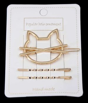Twist Hair slides & Cat Clip Set (60p per card)