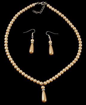 Venetti Pearl Necklace and Drop Earring Set