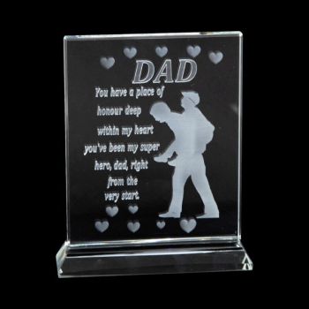 Glass Plaque With Sentimental Message