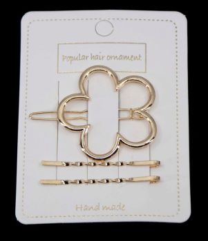 Twist Hair slides & Flower Clip Set (60p per card)