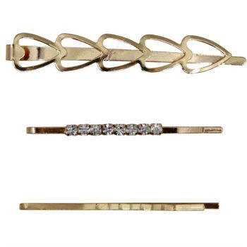 Assorted Gold Hair Slides  (60p Per Card)
