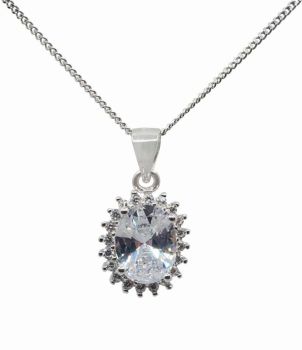 Silver Clear CZ Pendant