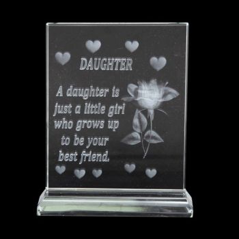Glass Plaque With Sentimental Message