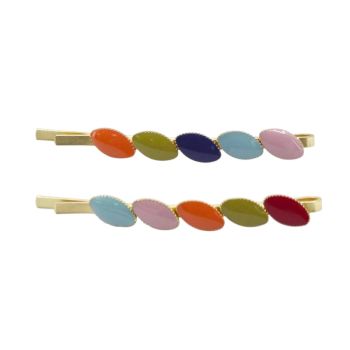 Hair Slides With Enamel Decoration