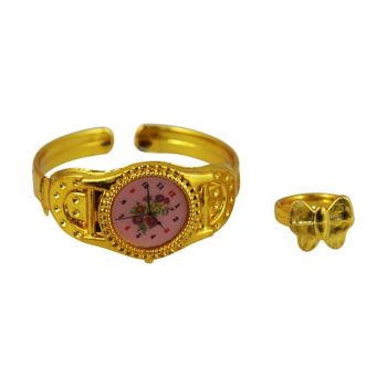 Kids Assorted Metallic Circle Bangle & Ring Set (Approx 6p Each)