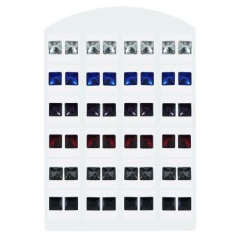Diamante Pierced Stud Earrings Stand (22p Per Pair)