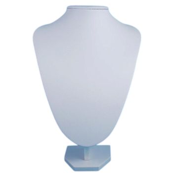 9.5" White Leatherette Bust