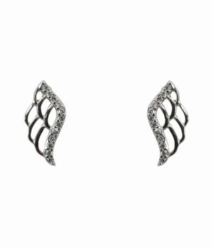 Silver Clear CZ Wing Stud Earrings (£6.95 Each)