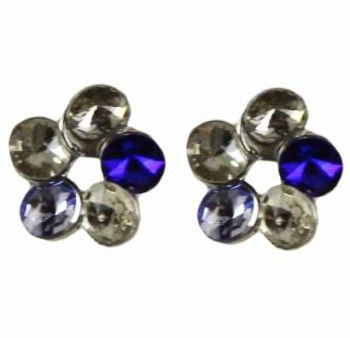 Diamante Flower Earrings (65p per Pair)