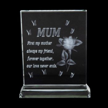 Glass Plaque With Sentimental Message