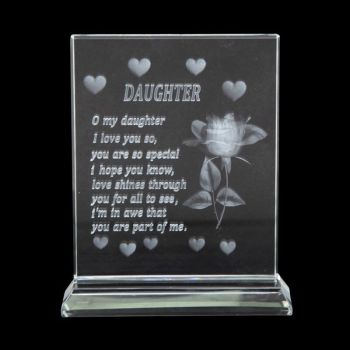 Glass Plaque With Sentimental Message