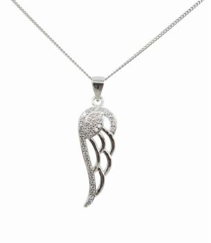 Silver Clear CZ Wing Pendant (£5.95 Each)