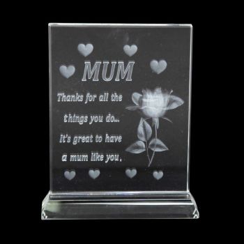 Glass Plaque With Sentimental Message