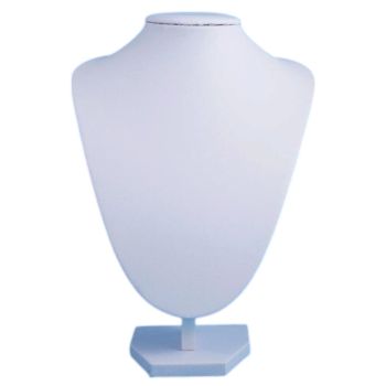 8" White Leatherette Bust