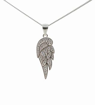 Silver Clear CZ Wing Pendant £6.90 EachBox 