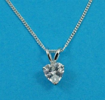 CZ Heart Pendant 