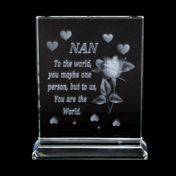 Glass Plaque With Sentimental Message