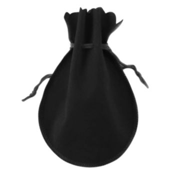 Black Velvet Drawstring Round Pouches