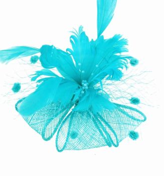 Sinamay & Feather Flower Fascinator (£3.80 Each)