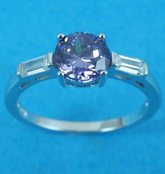 Silver Clear & Amethyst CZ Ring £7.95 each