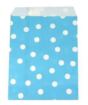 Small Turquoise Polka-Dot Paper Bags (100 pcs)