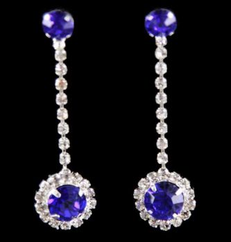 Diamante Pierced Drop Earrings (£1.10 Per Pair)