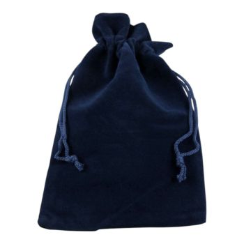 Medium Navy Velvet Drawstring Pouches