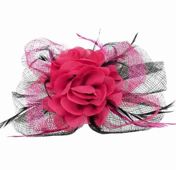 Sinamay & Fabric Flower Comb Fasciator (£4.20 Each)