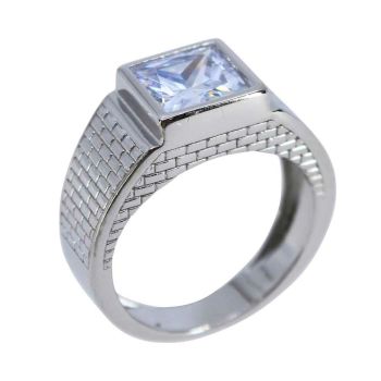 Gents Silver Clear CZ Ring (£26.50 Each)