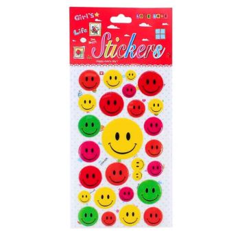 Assorted Embossed Smiley Face Emoji Stickers (30p per sheet)