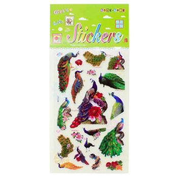 Assorted Embossed Peacock Stickers (30p per sheet)