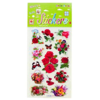 Assorted Embossed Flower Stickers (30p per sheet)