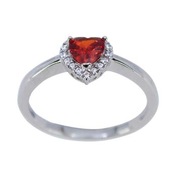 Silver  (Clear & Red Magma CZ Heart Ring £7.95 Each)