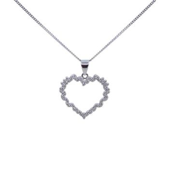 Silver Clear CZ Heart Pendant (£5.50 Each)
