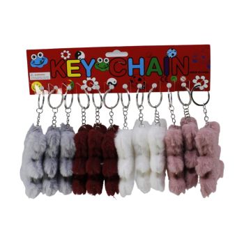 Faux Fur Teddy Bear Keyring