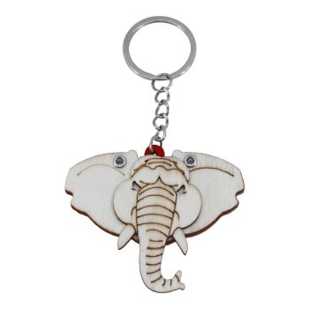 Wooden Elephant Keyrings